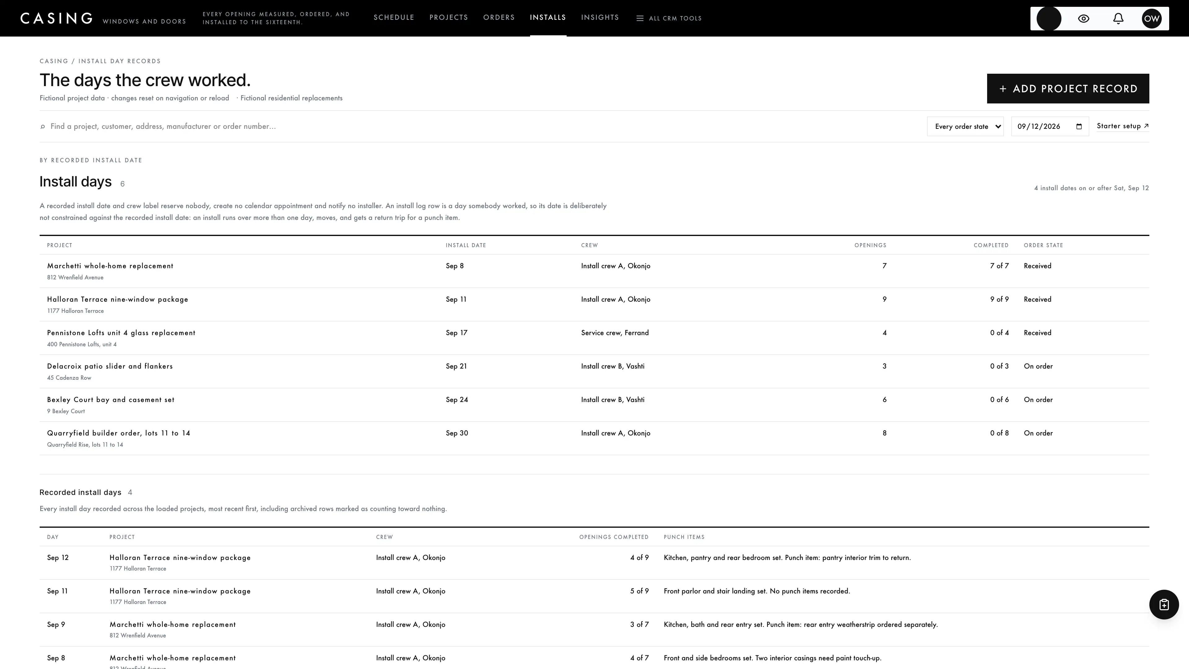 Installs in the GoSeedly Windows & Doors Kit with fictional sample records