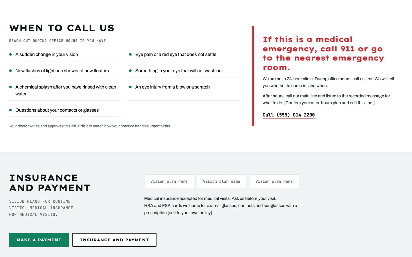 Acuity: When to call us