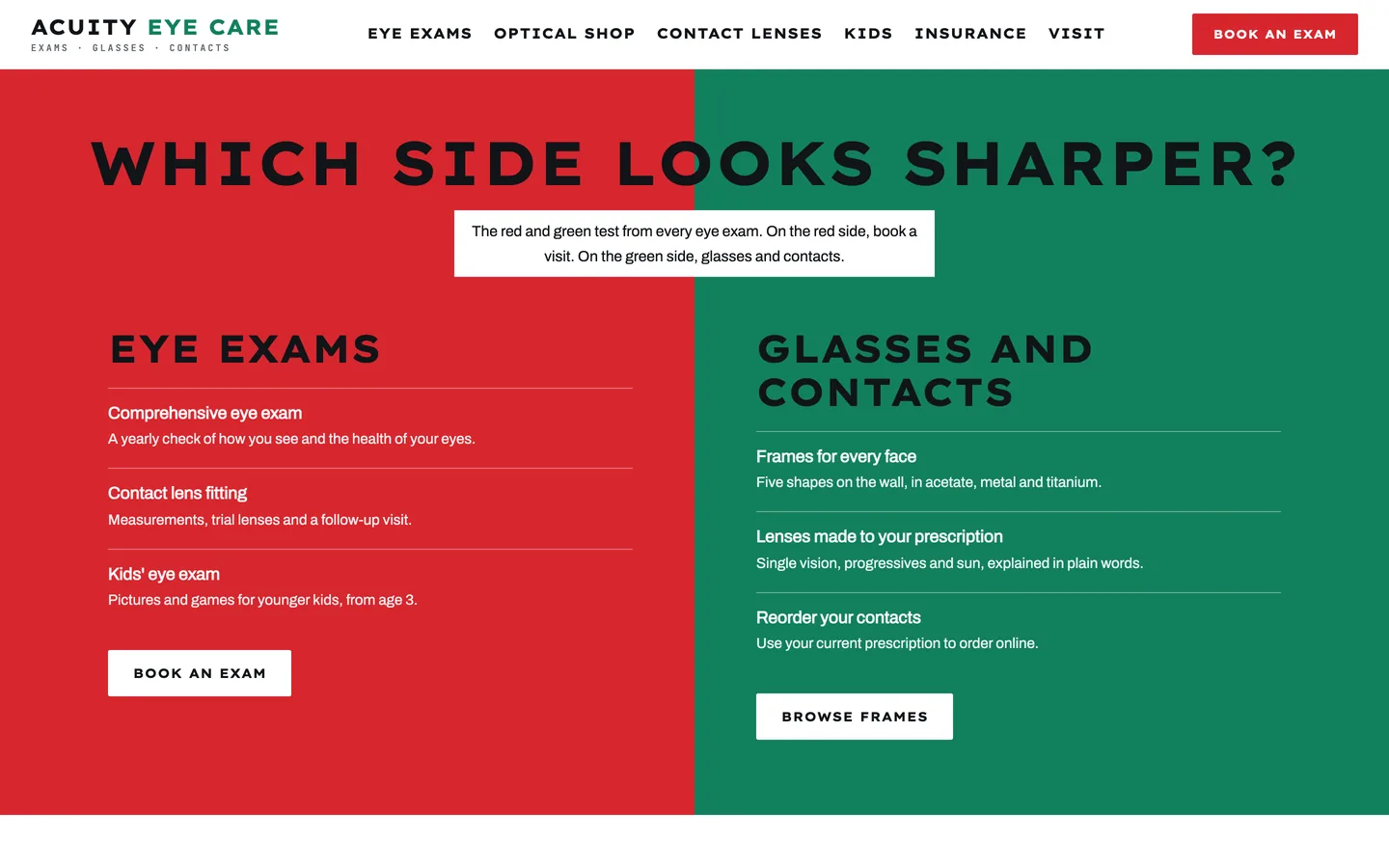 Acuity: Home / which side looks sharper?
