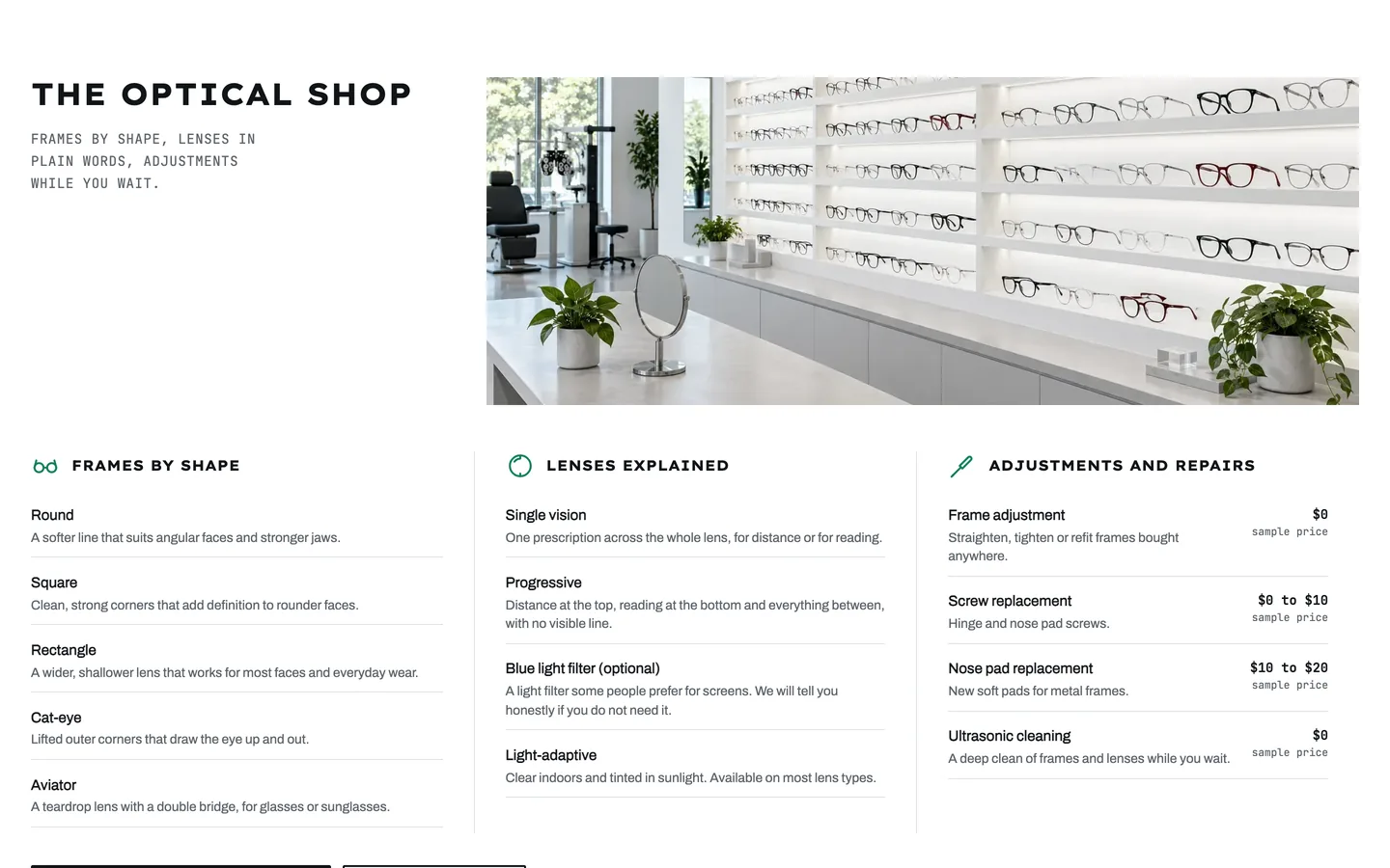 Acuity: The optical shop