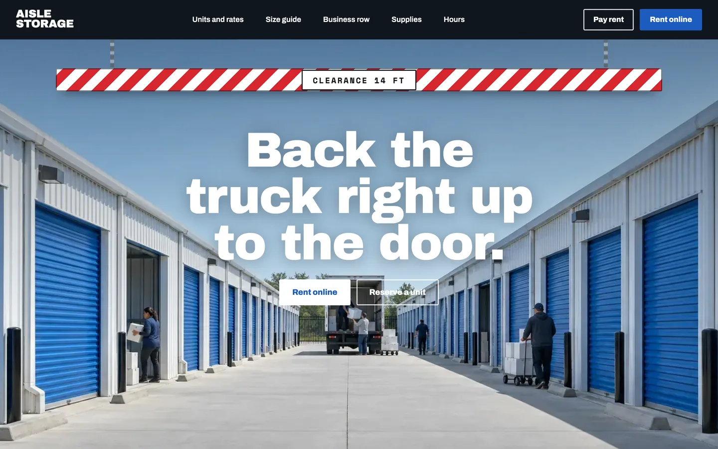 Aisle website template homepage