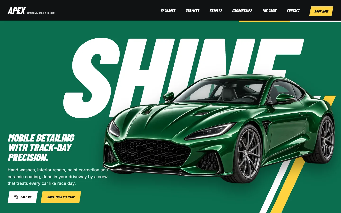Apex website template homepage