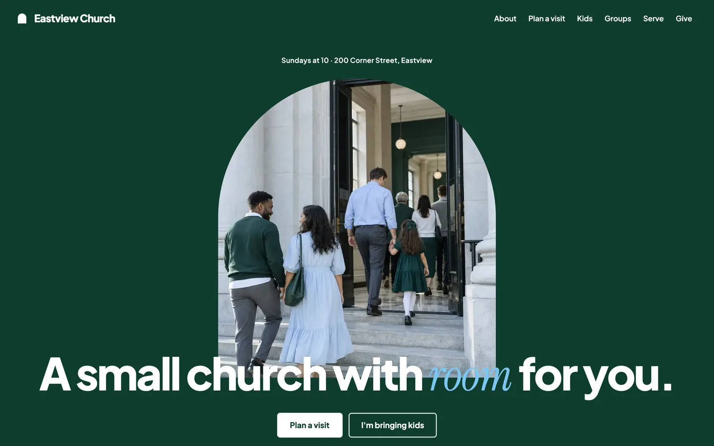 Archway website template homepage