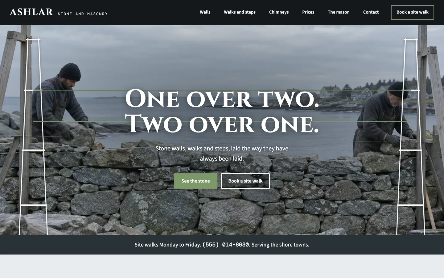 Ashlar website template homepage