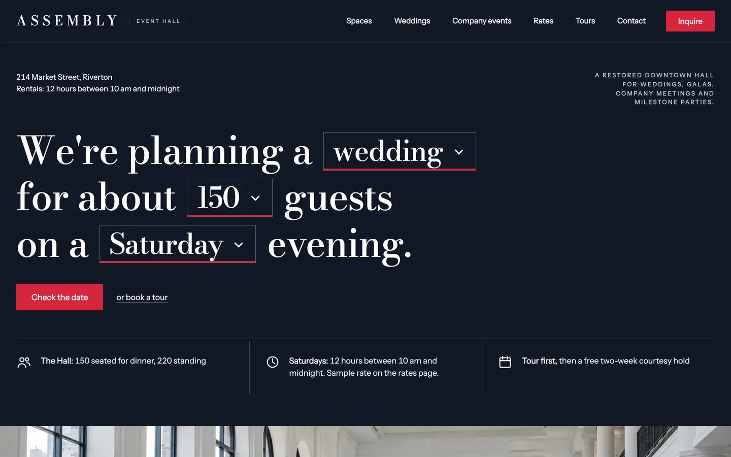 Assembly website template homepage