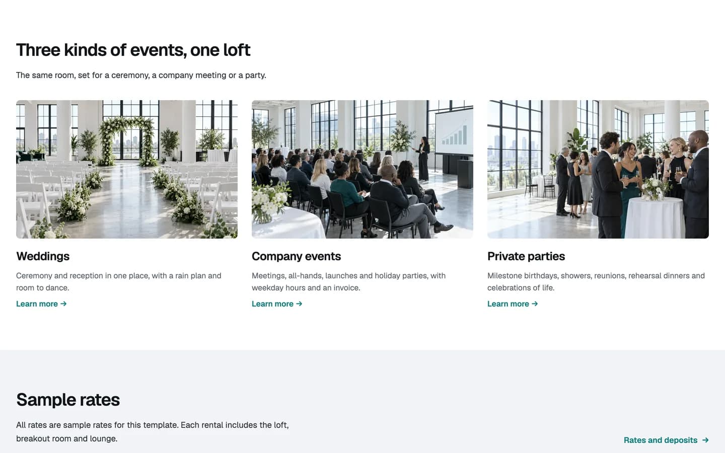 Atrium: Three kinds of events