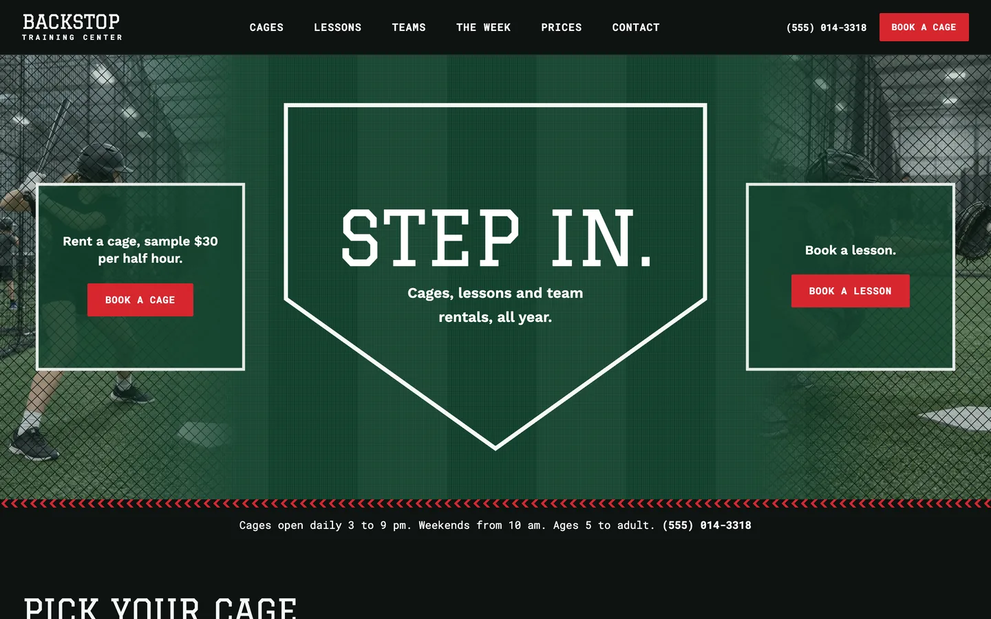 Backstop website template homepage