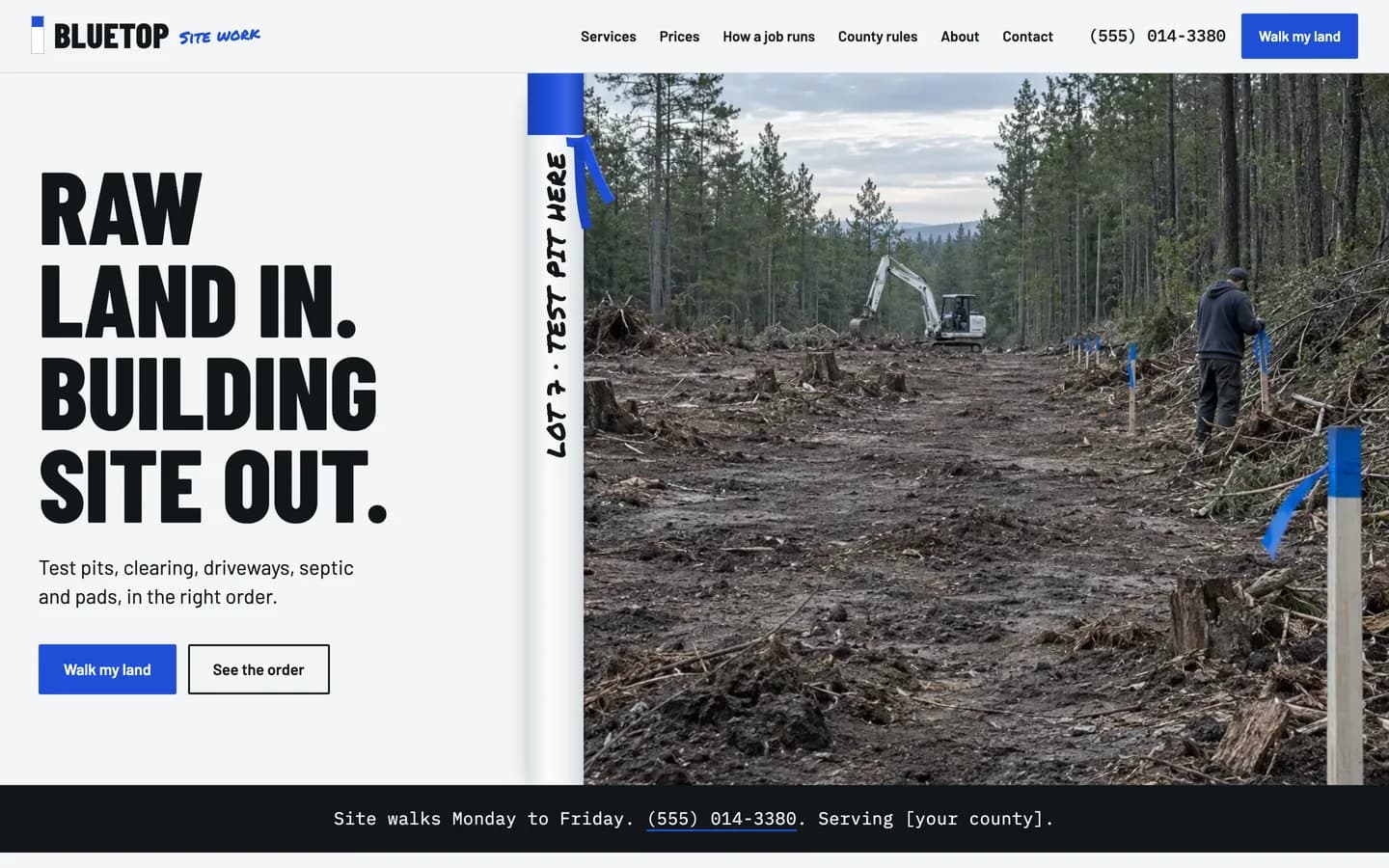 Bluetop website template homepage