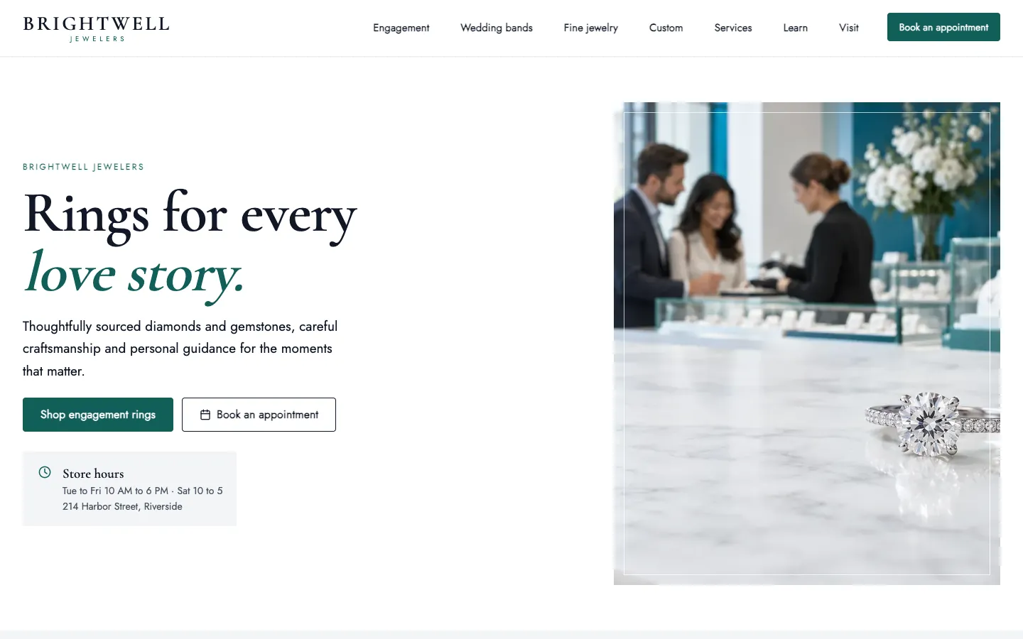 Brightwell website template homepage