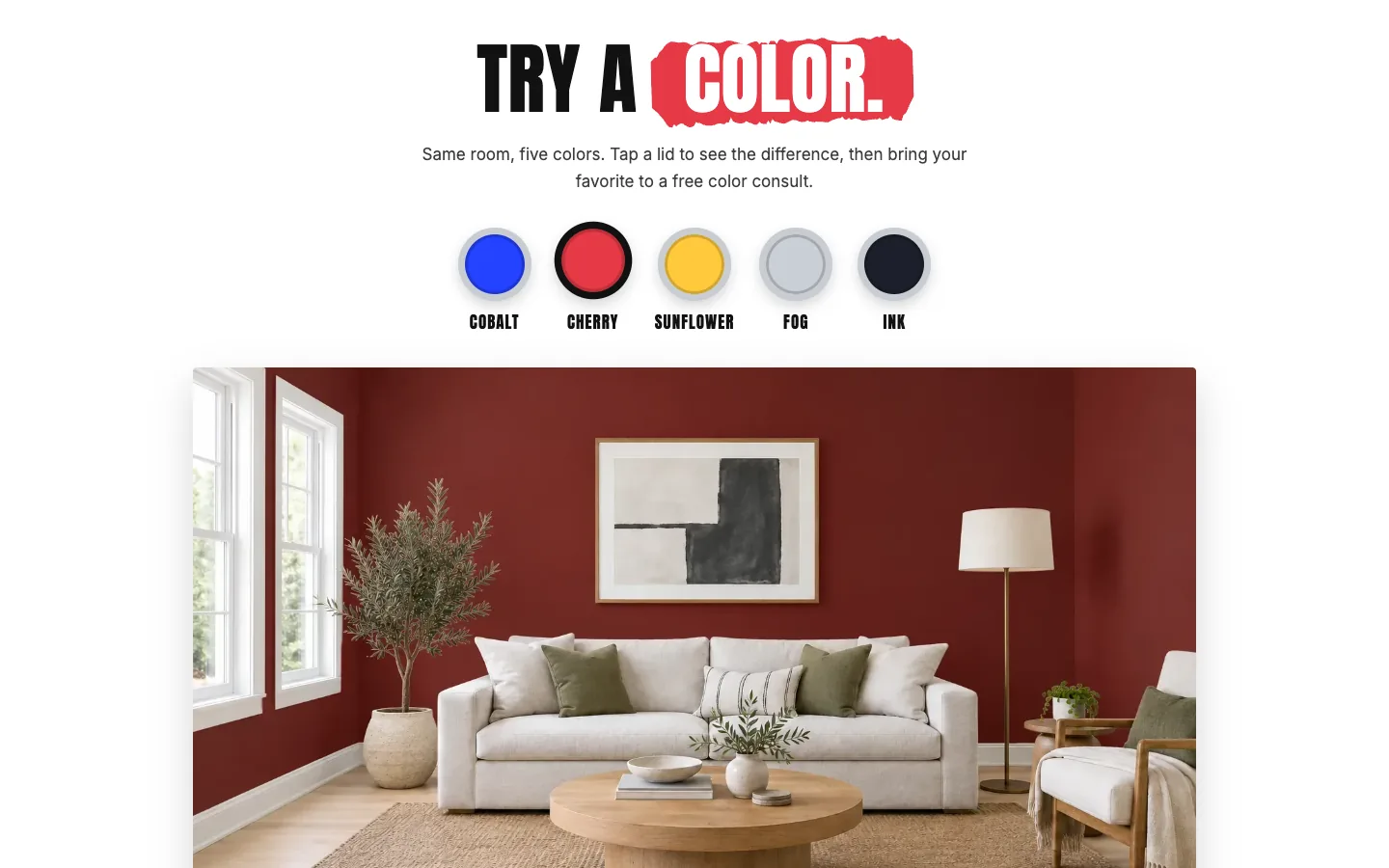 Brushwork: Try a color / room switcher