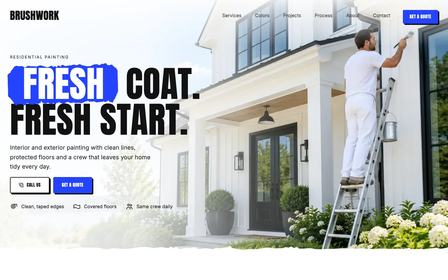 Brushwork website template homepage
