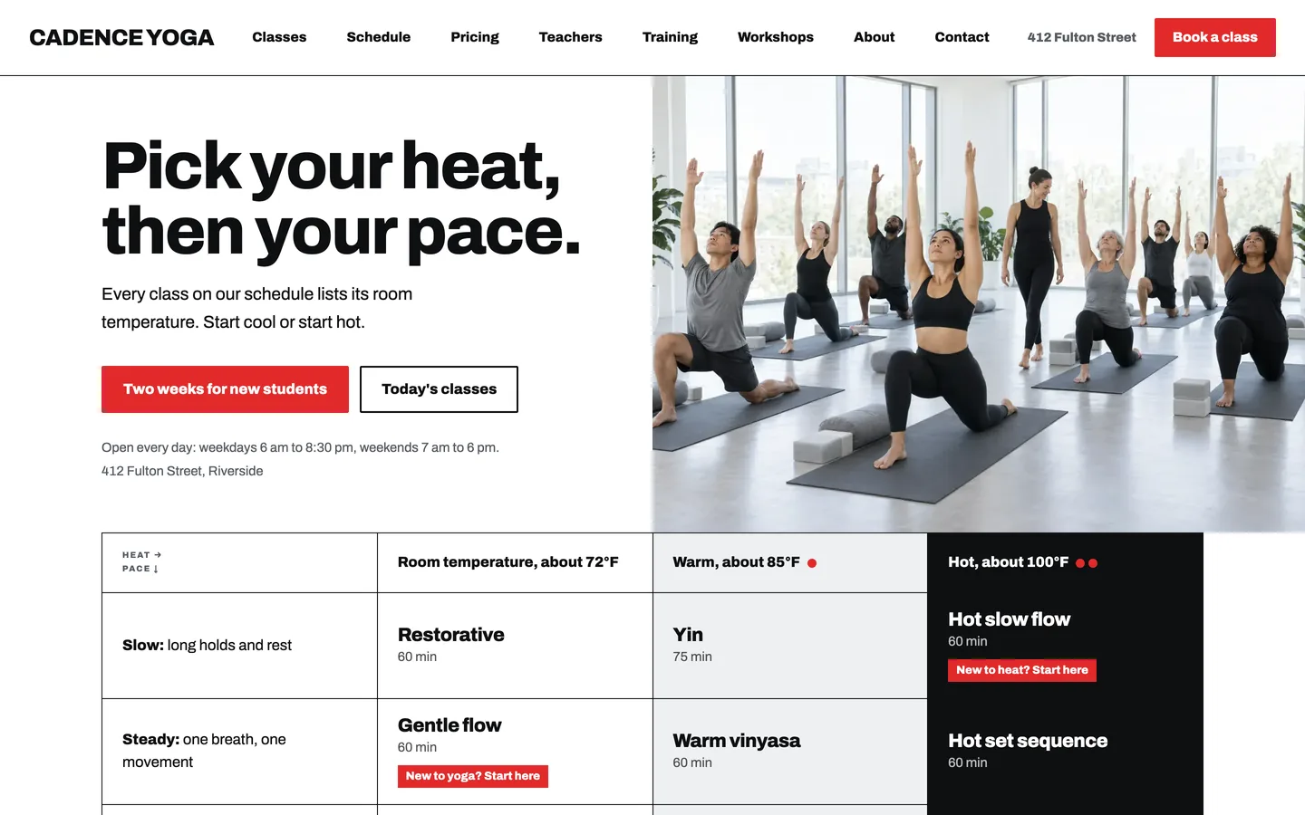 Cadence website template homepage