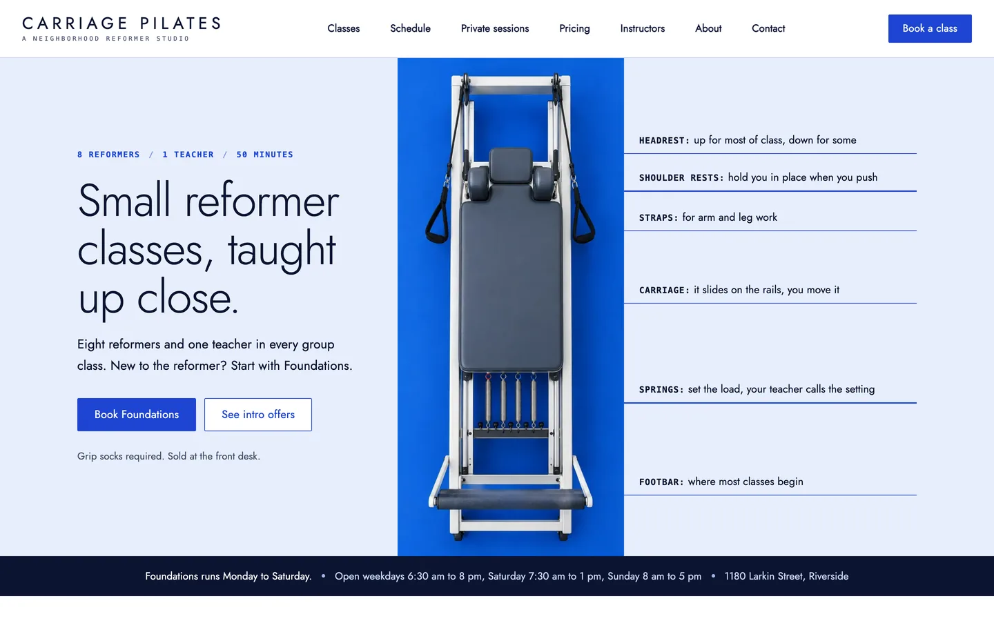 Carriage website template homepage