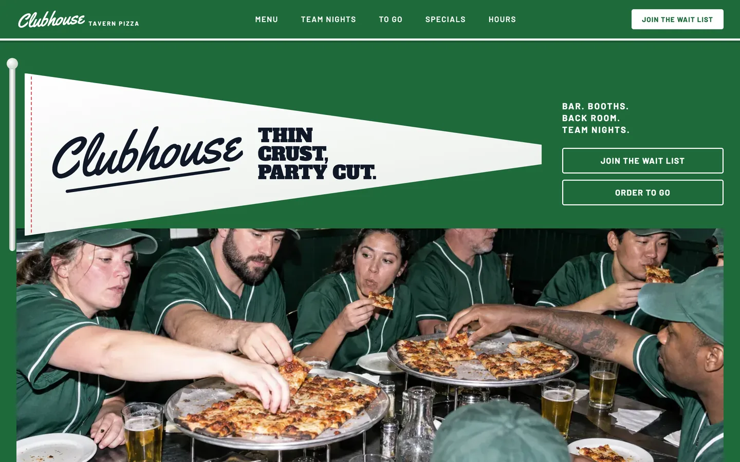 Clubhouse website template homepage