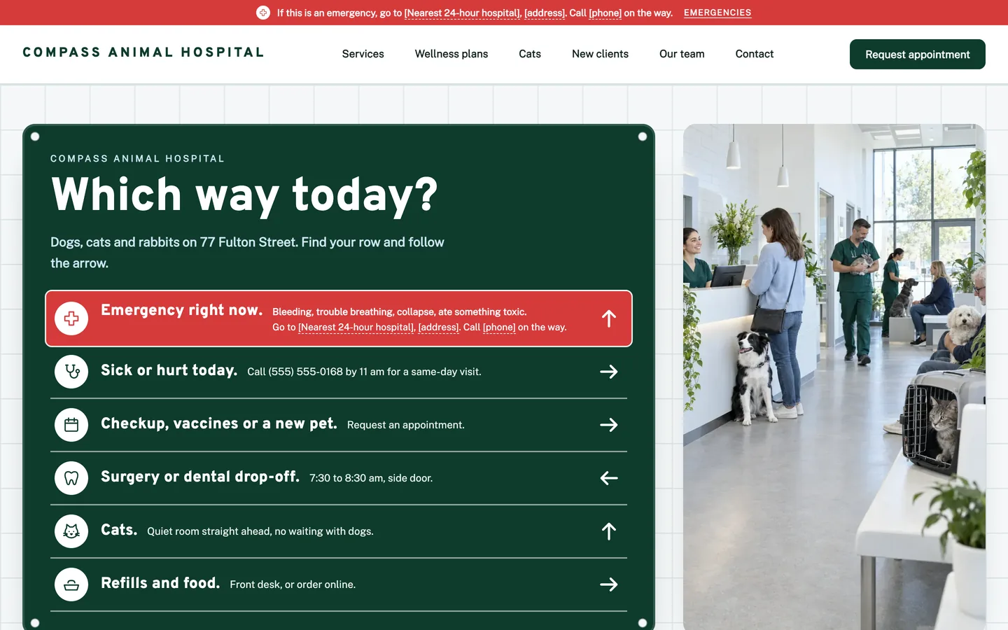 Compass website template homepage
