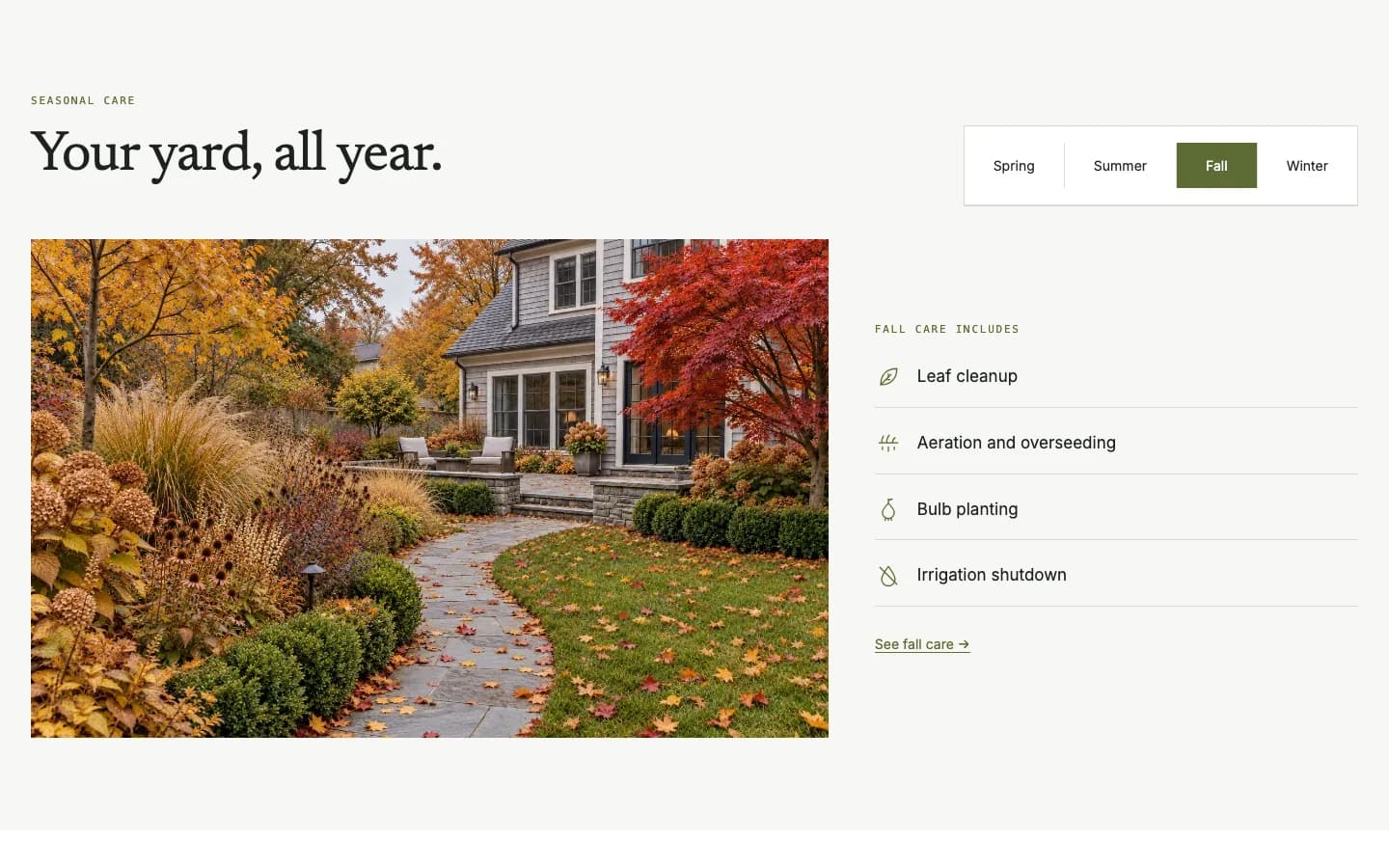 Contour: Your yard, all year / seasonal switcher