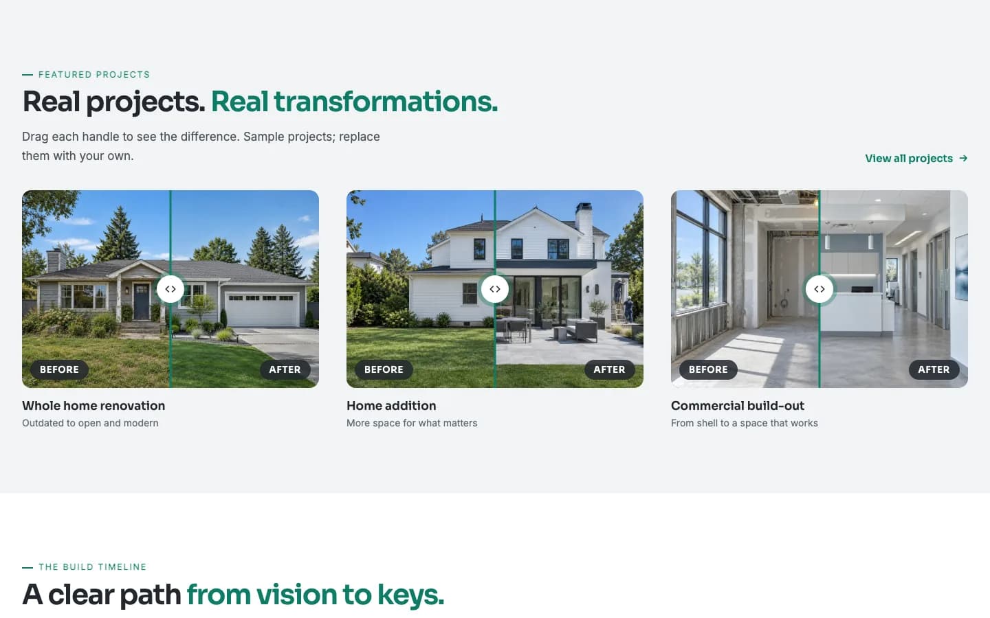 Cornerstone: Projects / before and after