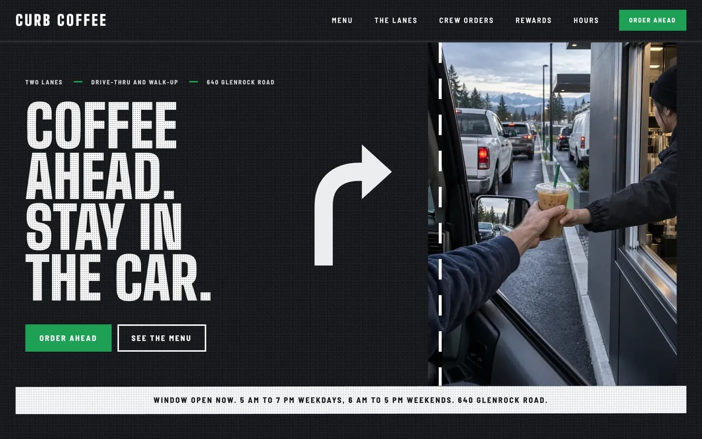 Curb website template homepage