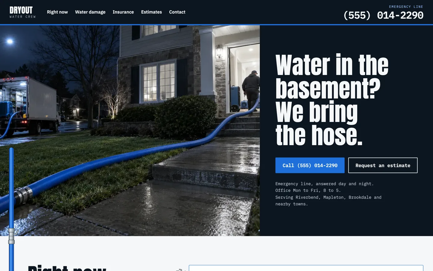 Dryout website template homepage