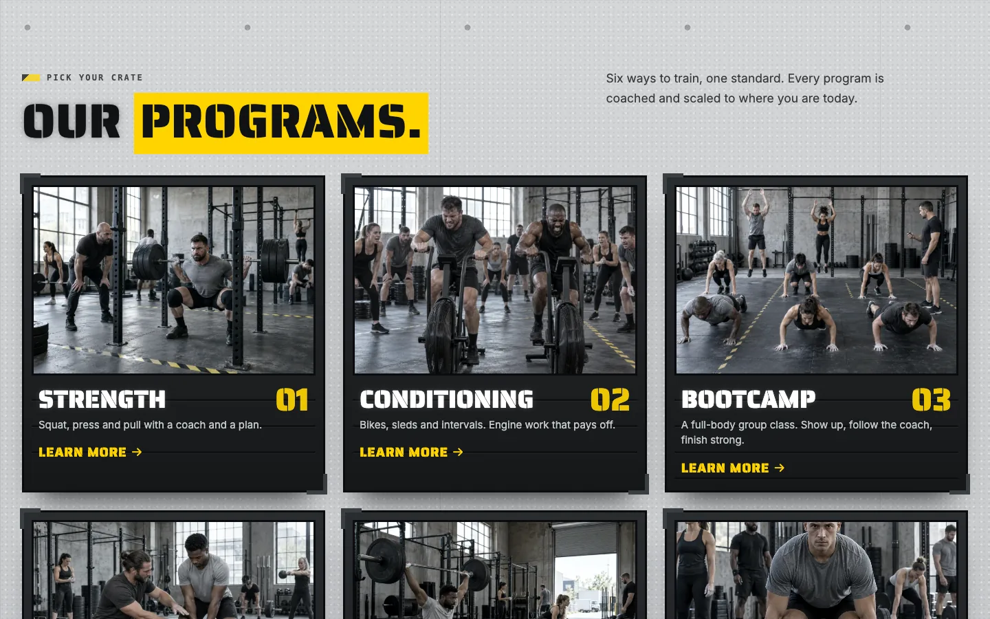 Earned: Programs / steel crates