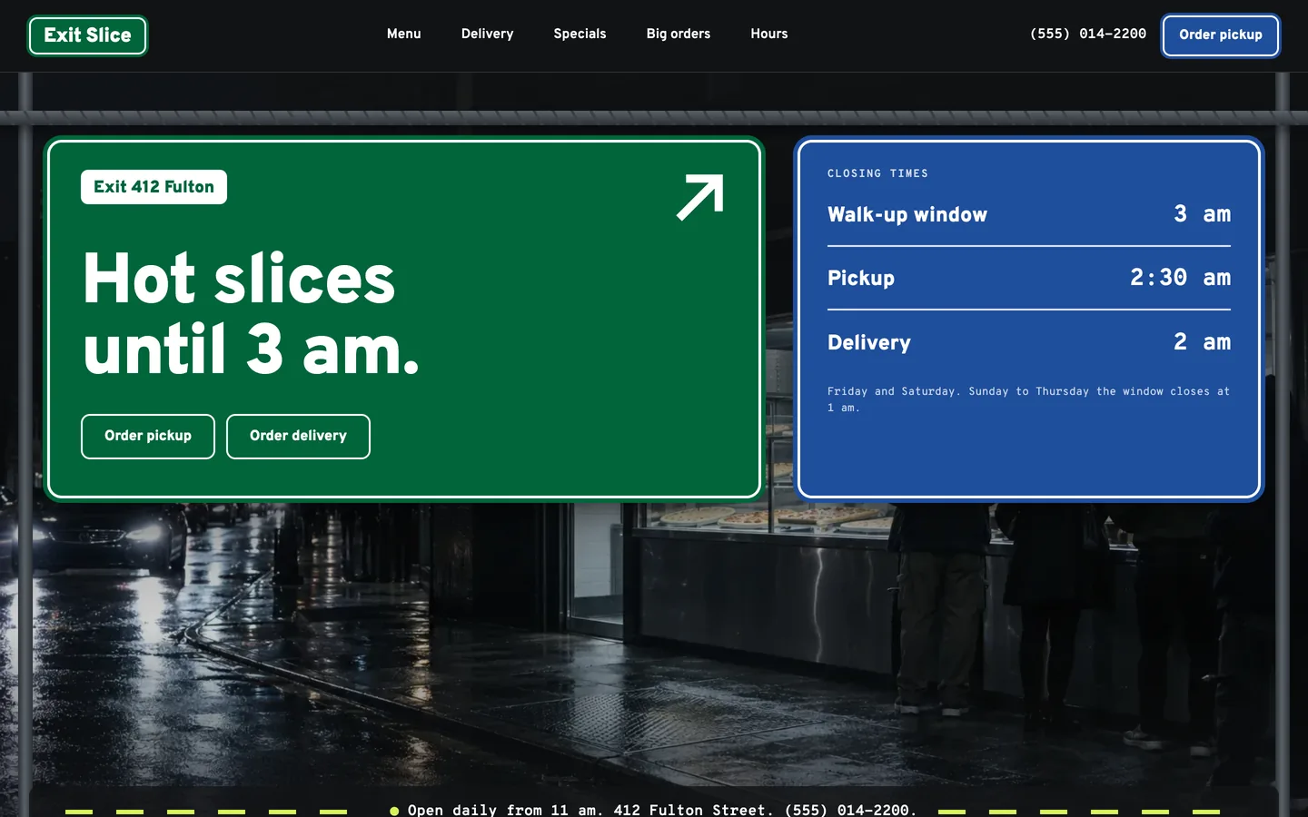 Exit website template homepage