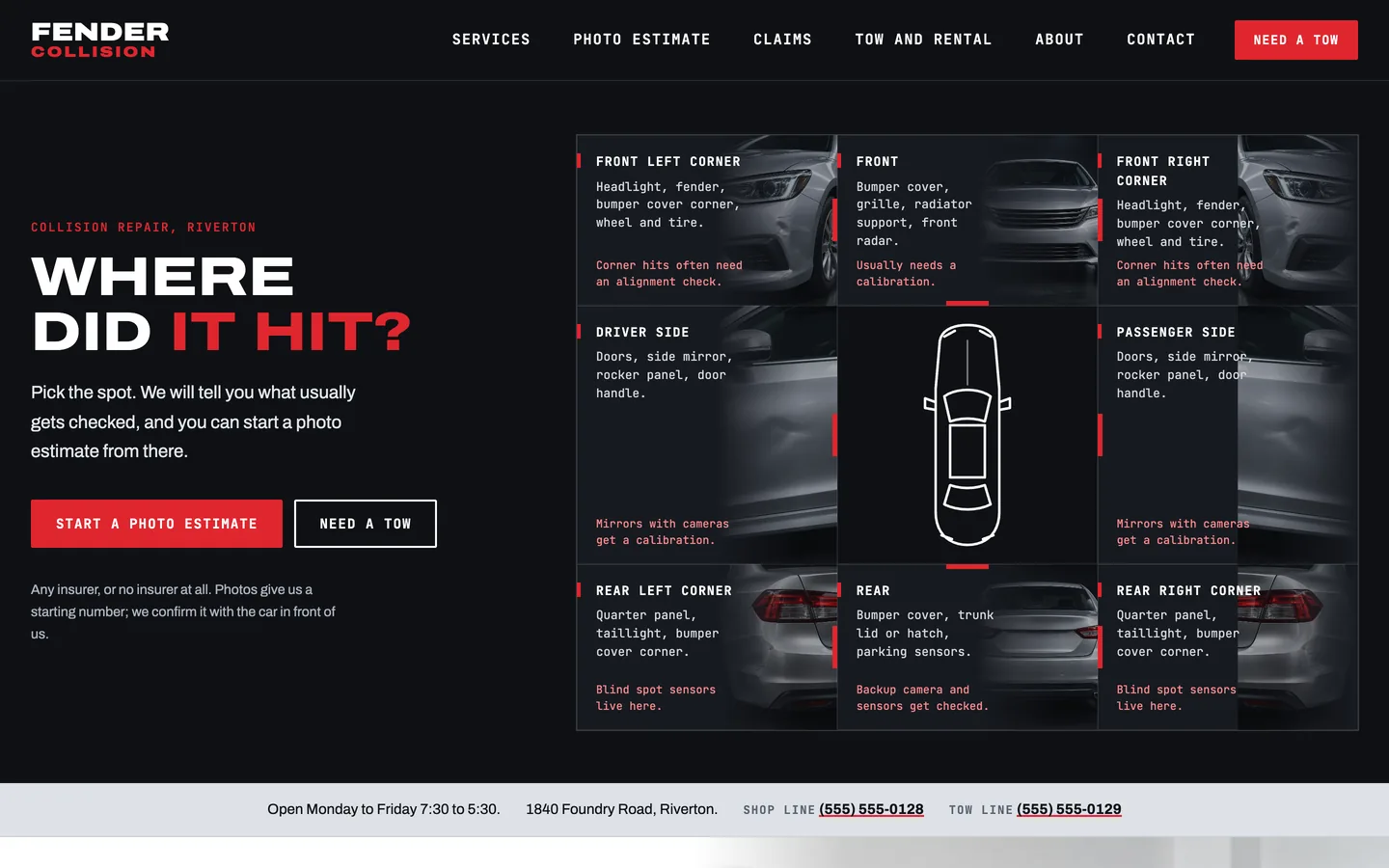 Fender website template homepage
