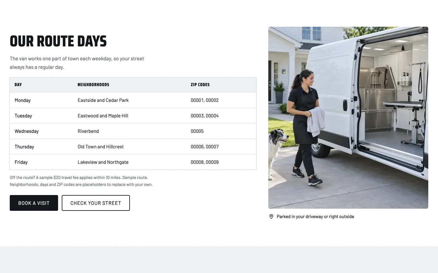 Fetch: Our route days