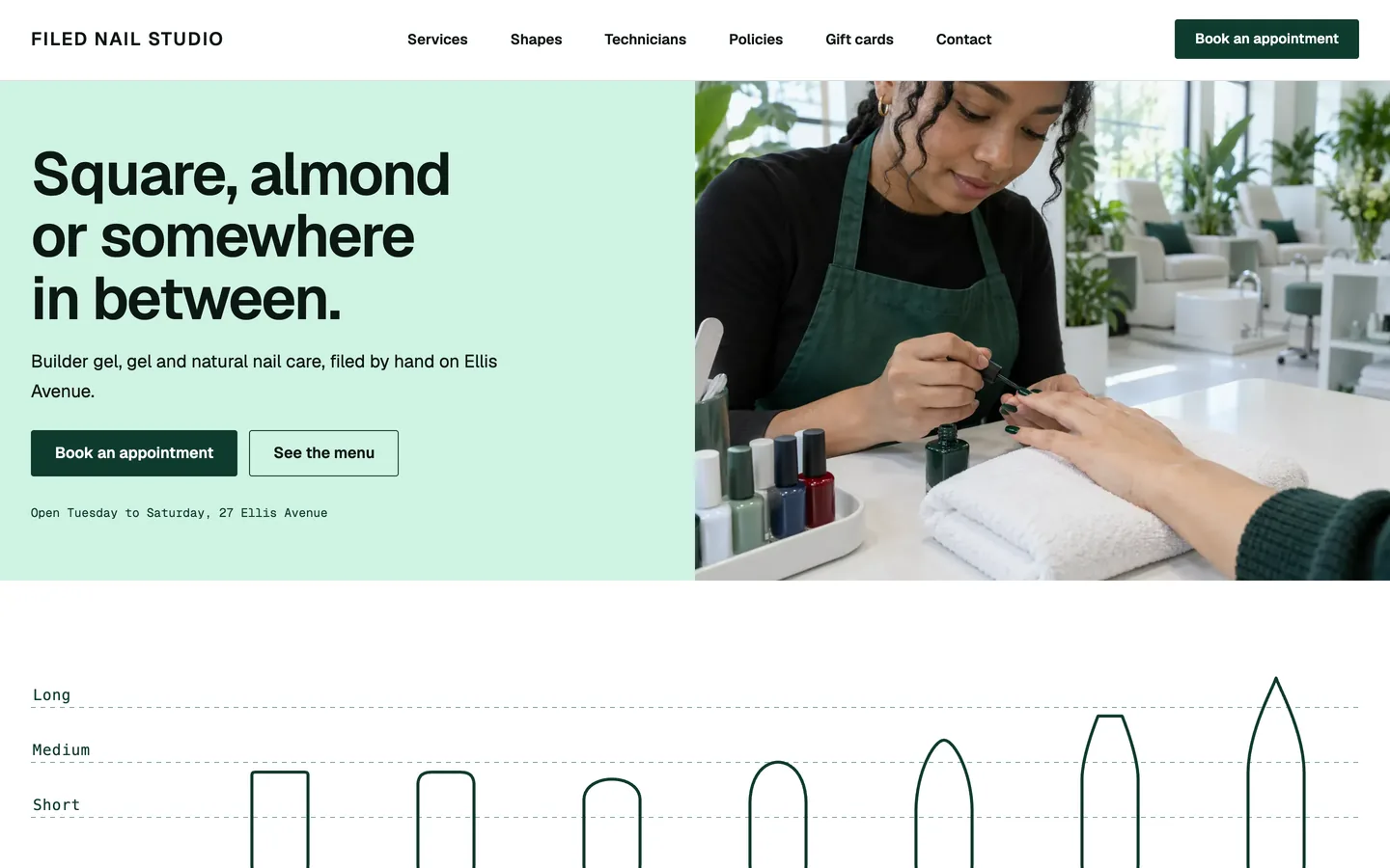 Filed website template homepage