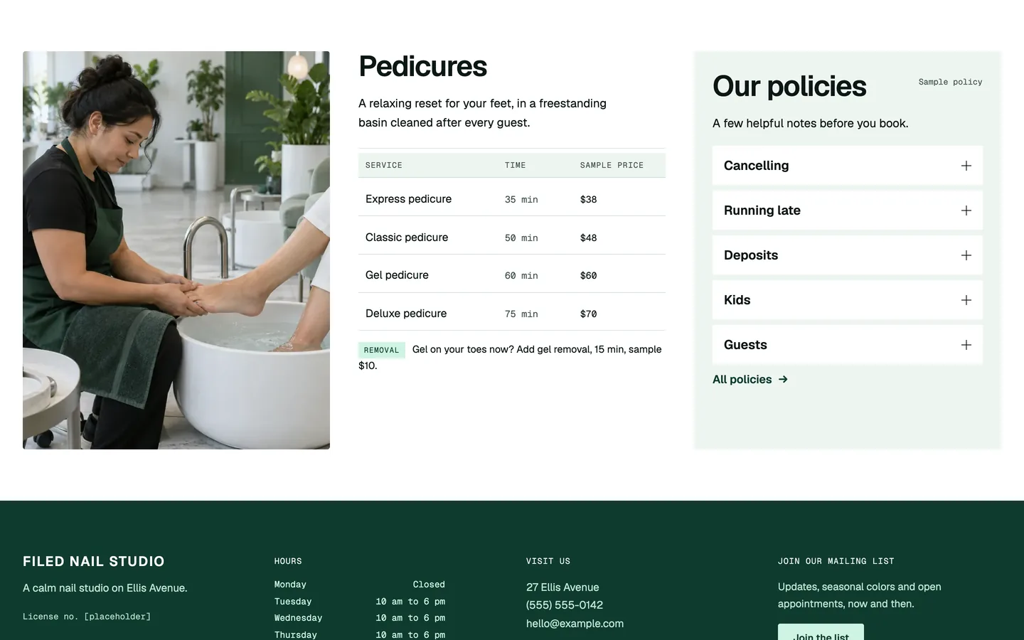Filed: Pedicures