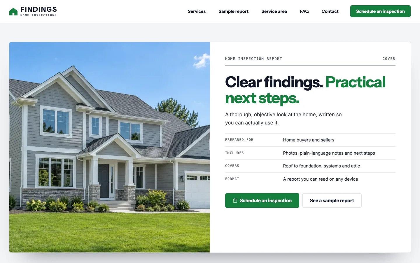 Findings: Home / report cover