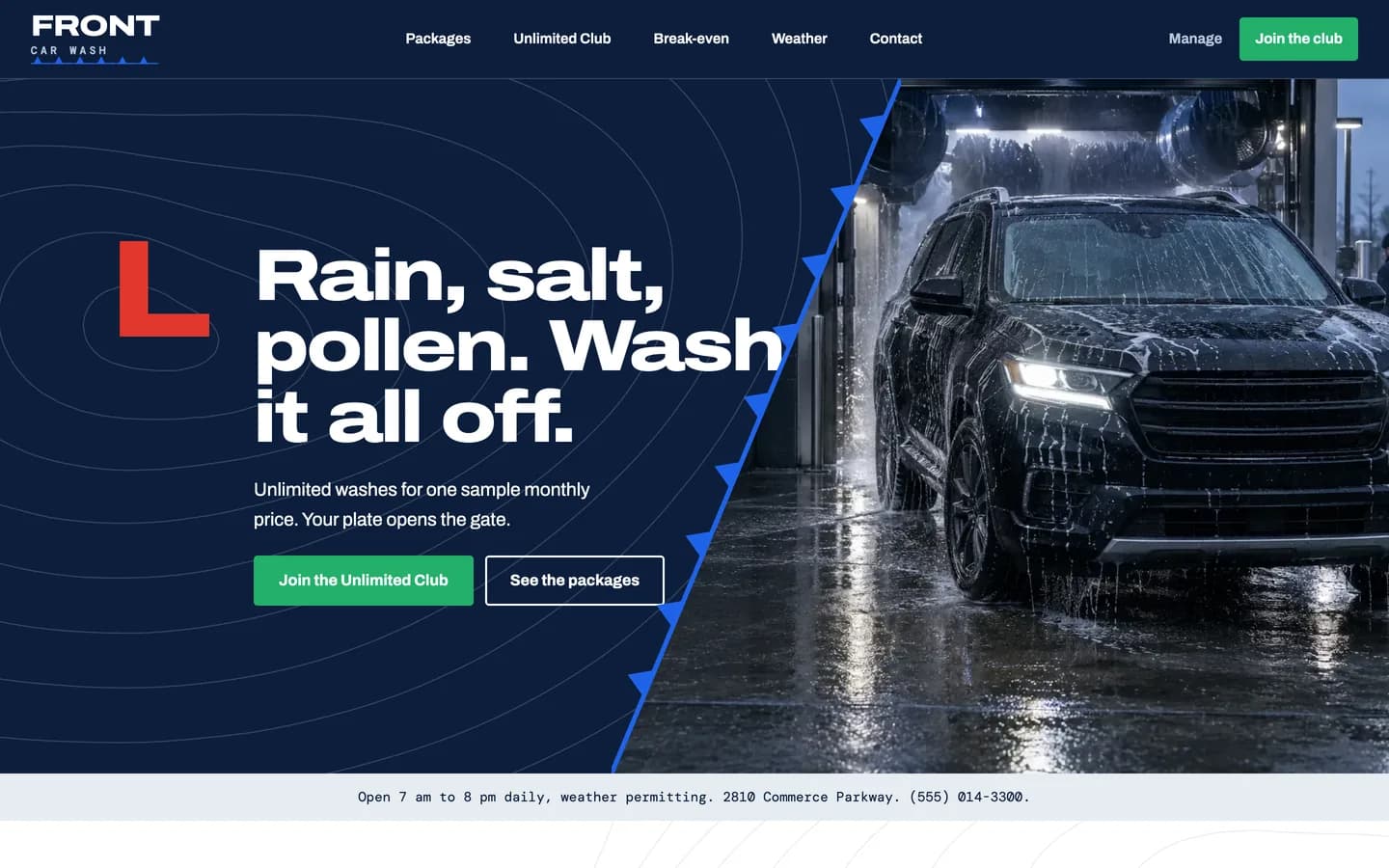 Front website template homepage
