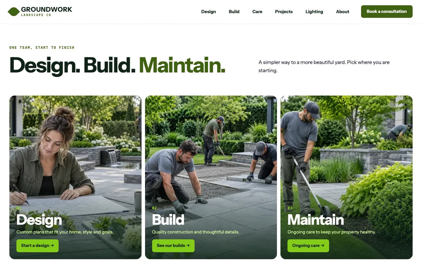 Groundwork: Home / design, build, maintain