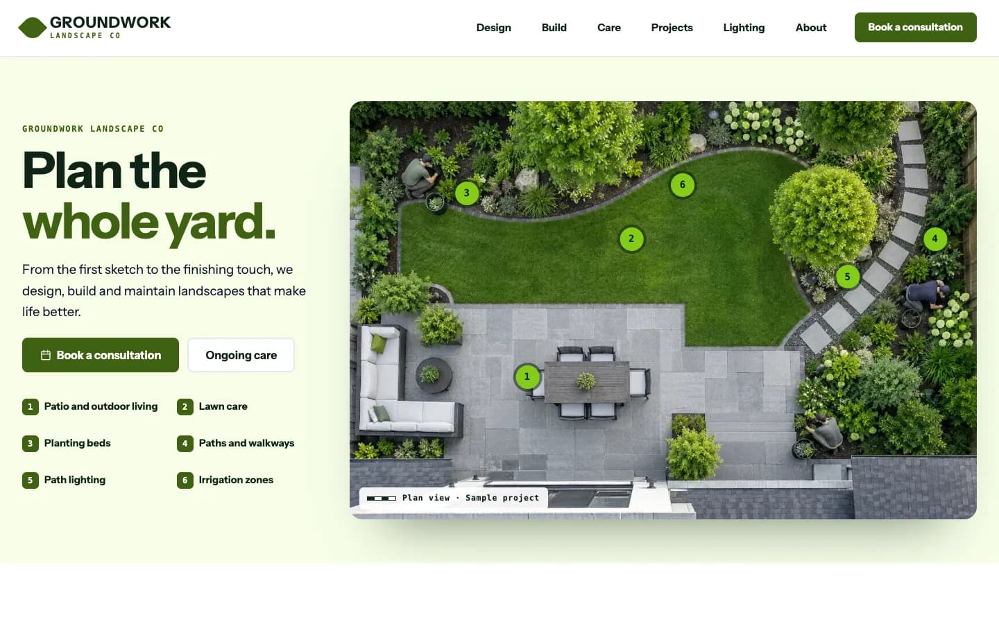 Groundwork website template homepage