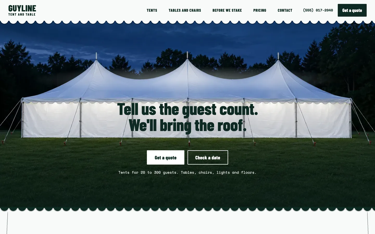 Guyline website template homepage