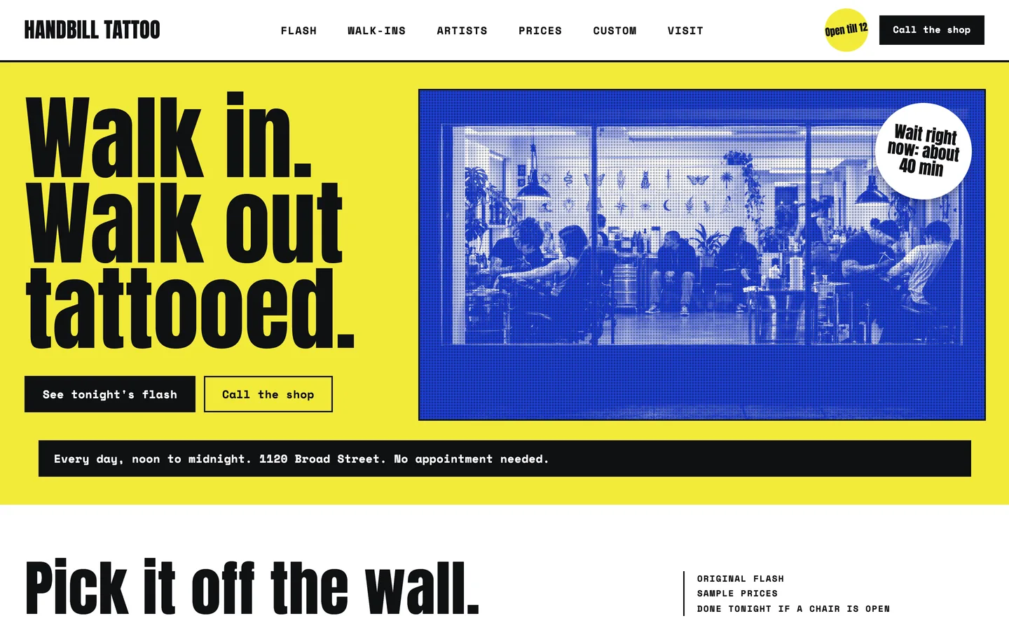 Handbill website template homepage