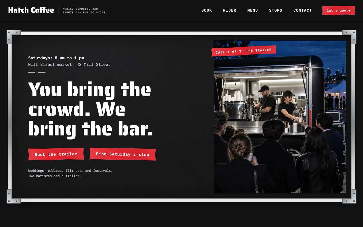 Hatch website template homepage