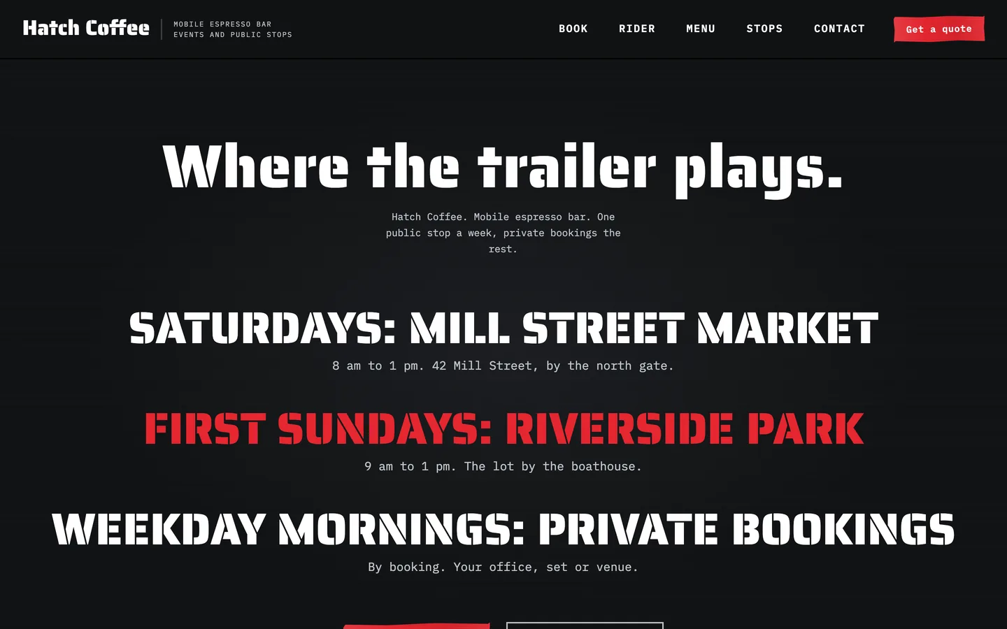 Hatch: Home / where the trailer plays