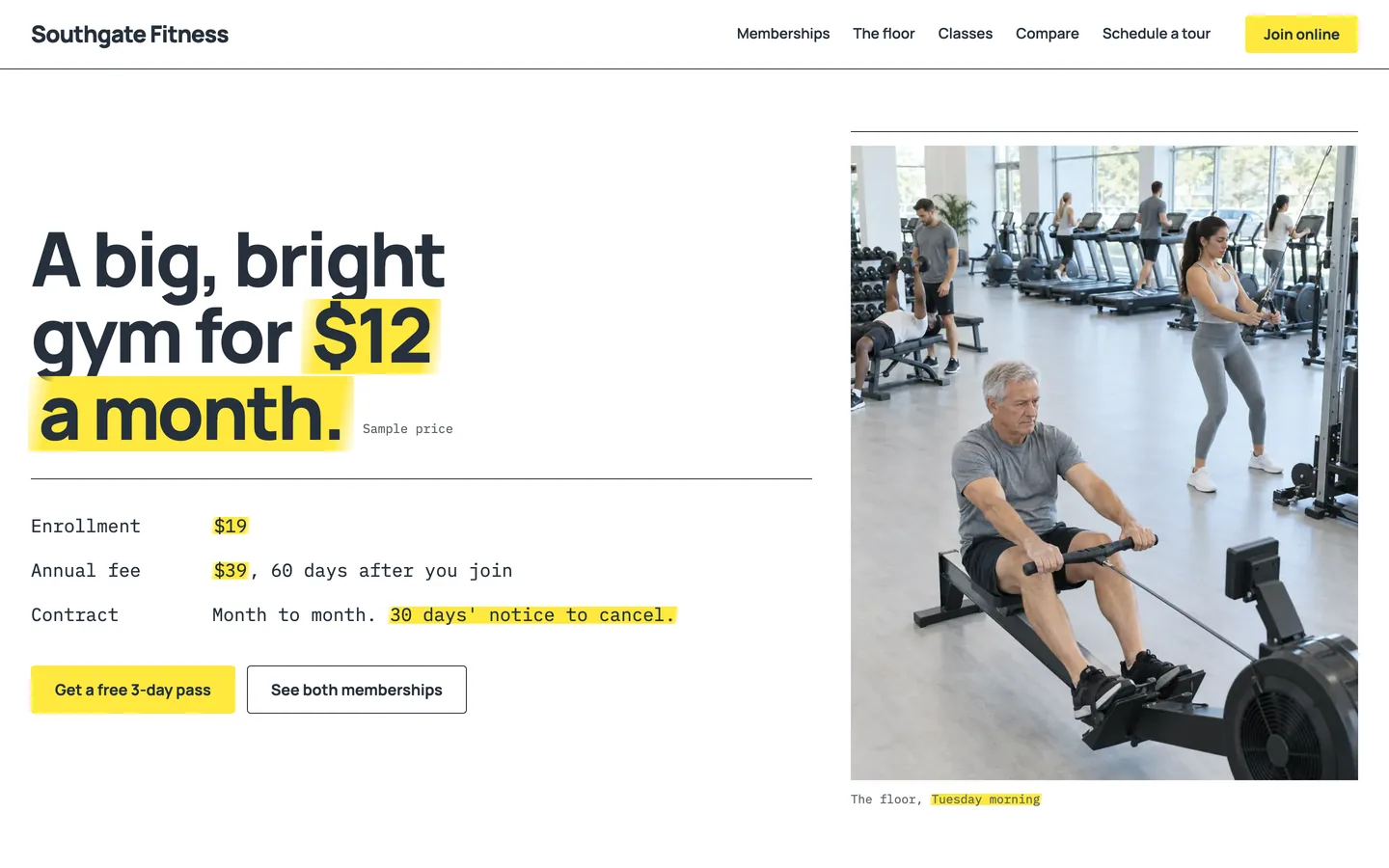 Highlight website template homepage