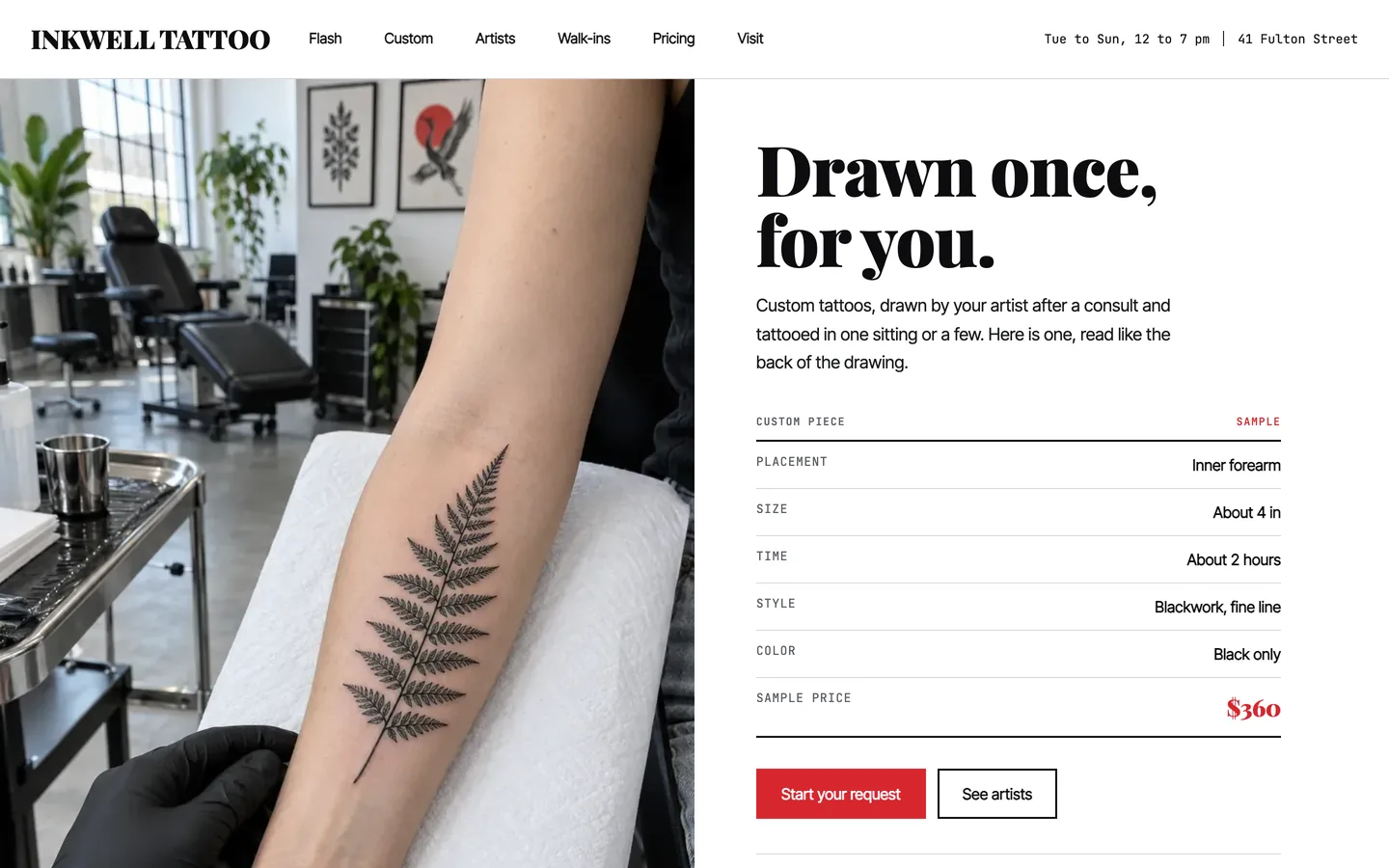Inkwell: Home / drawn once, for you