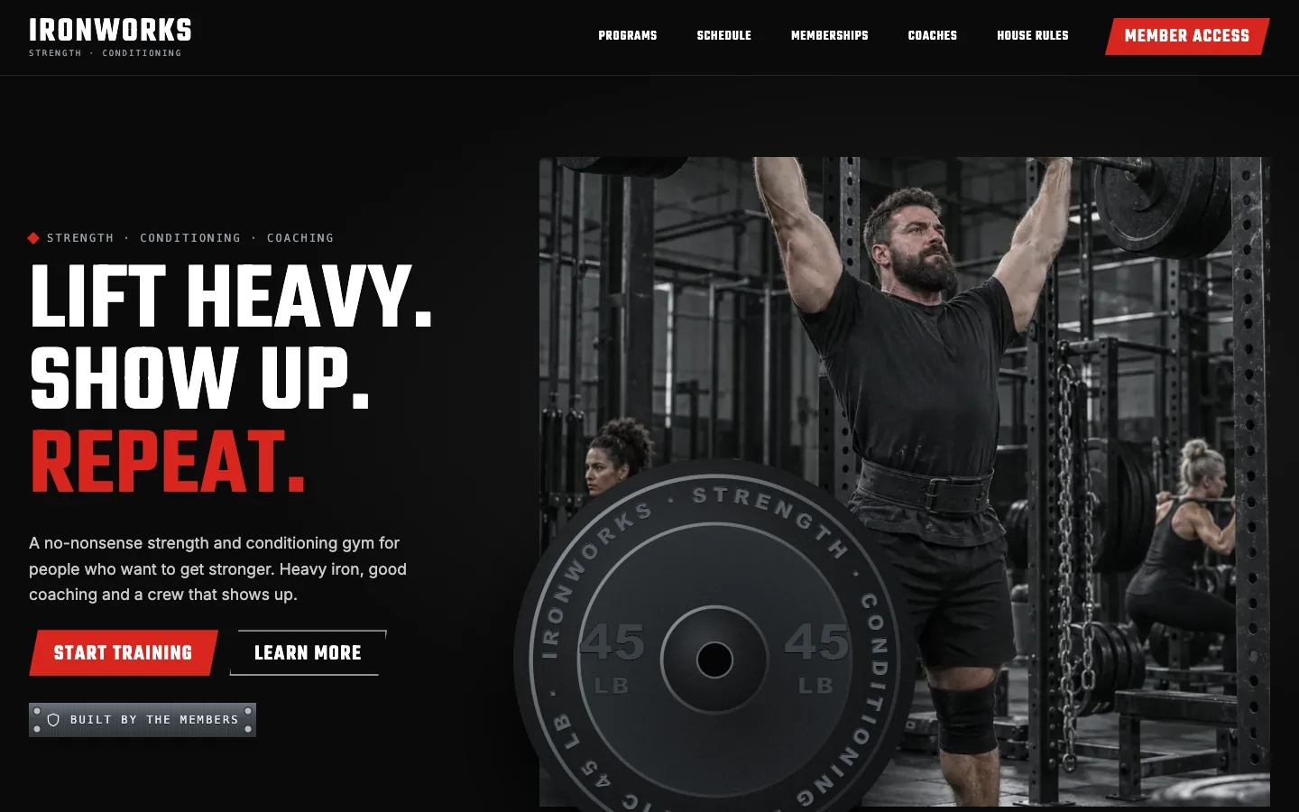 Ironworks website template homepage