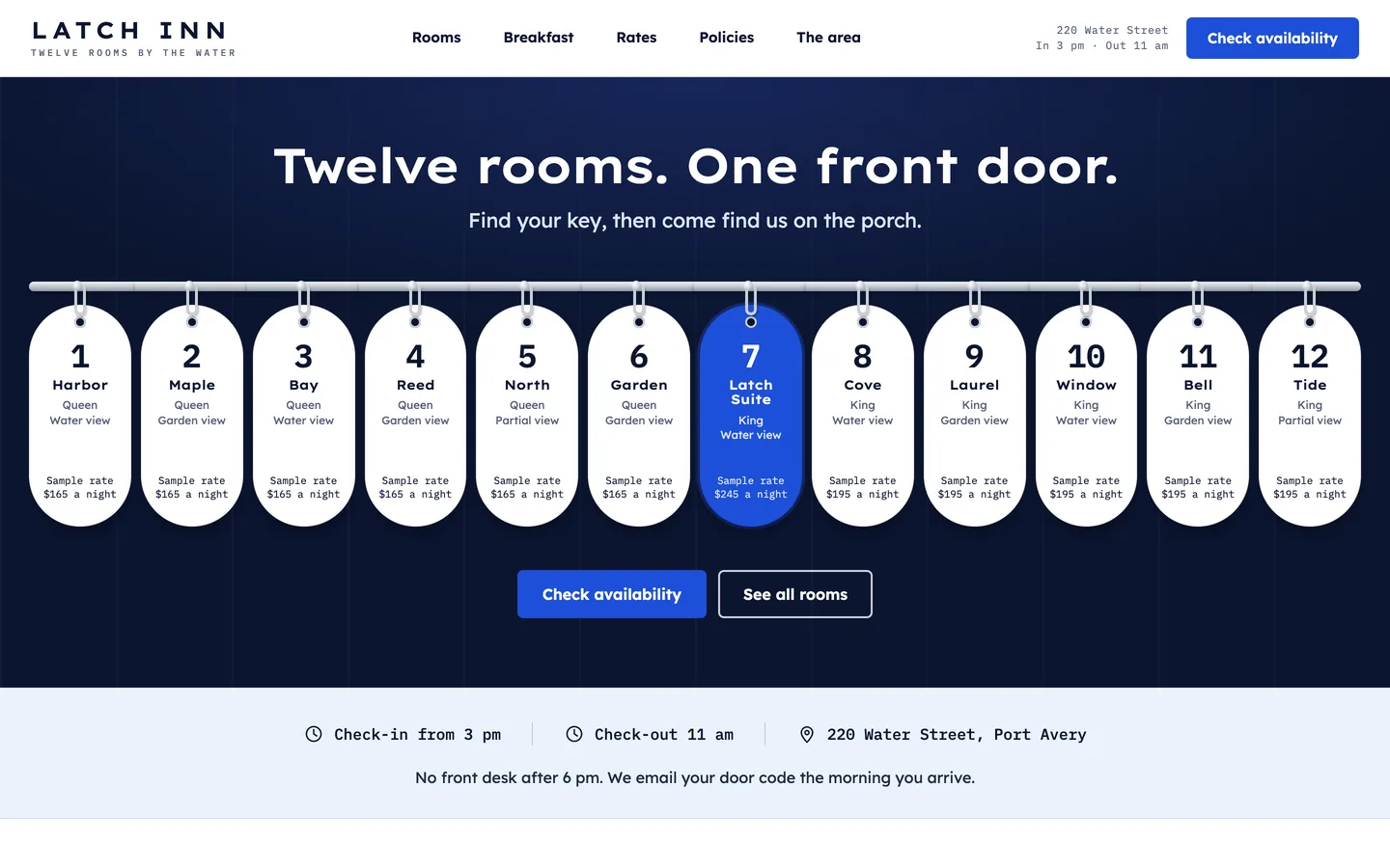 Latch website template homepage