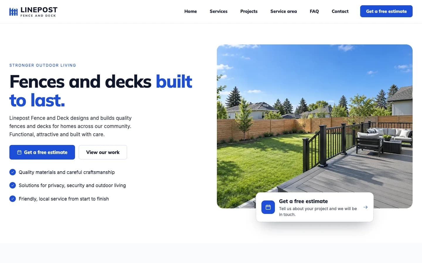 Linepost website template homepage