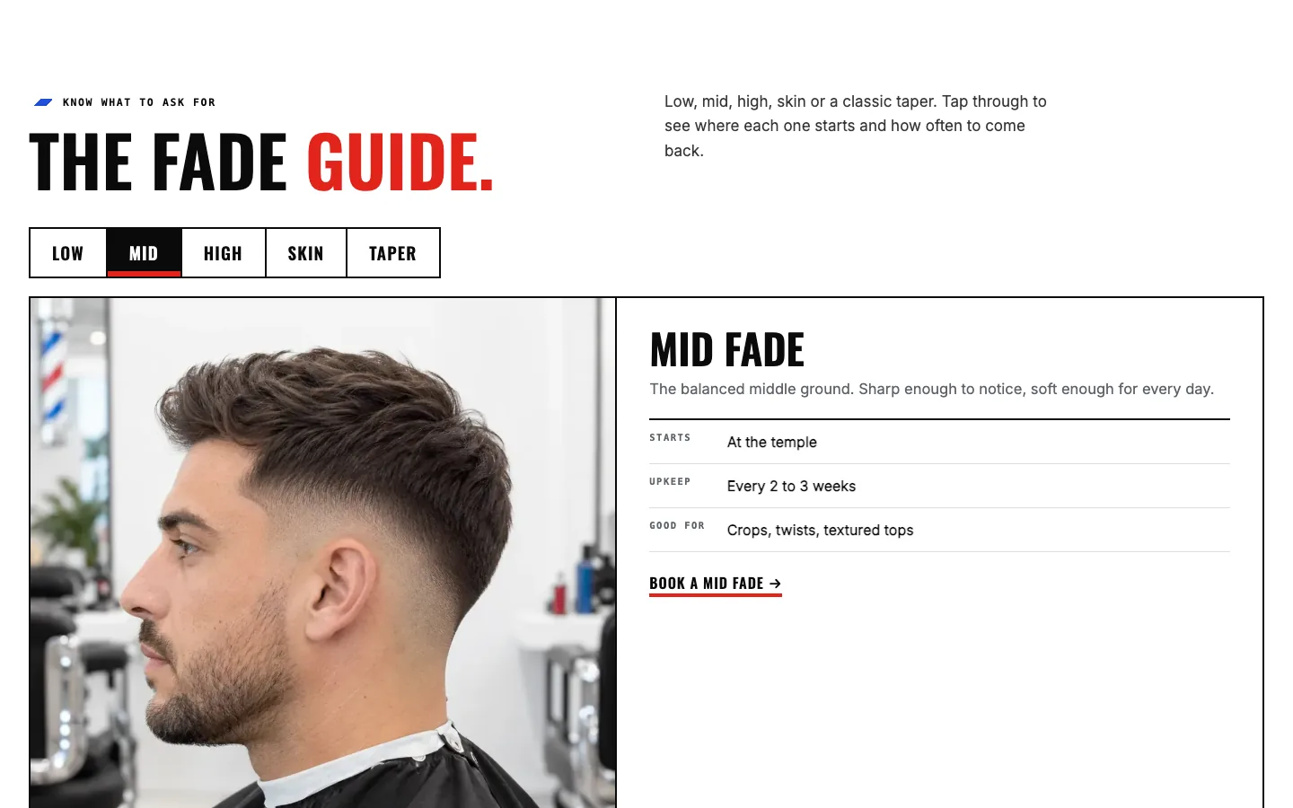 Lineup: Fade guide / switcher