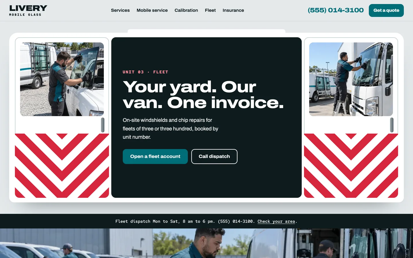 Livery: Home / your yard, our van, one invoice