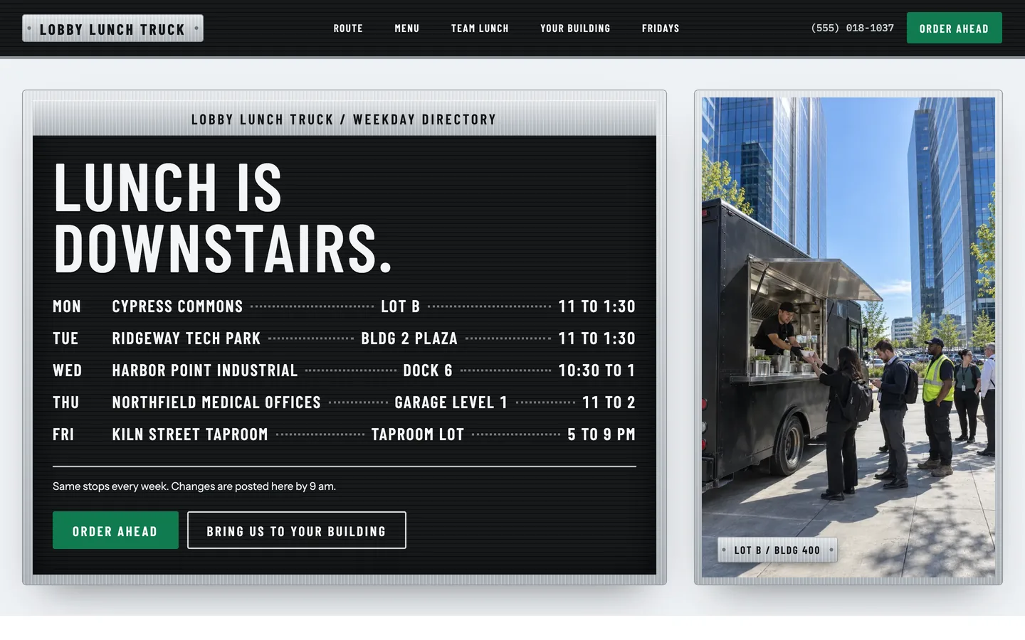 Lobby website template homepage