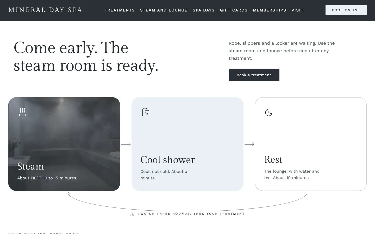 Mineral: Home / steam, shower, rest