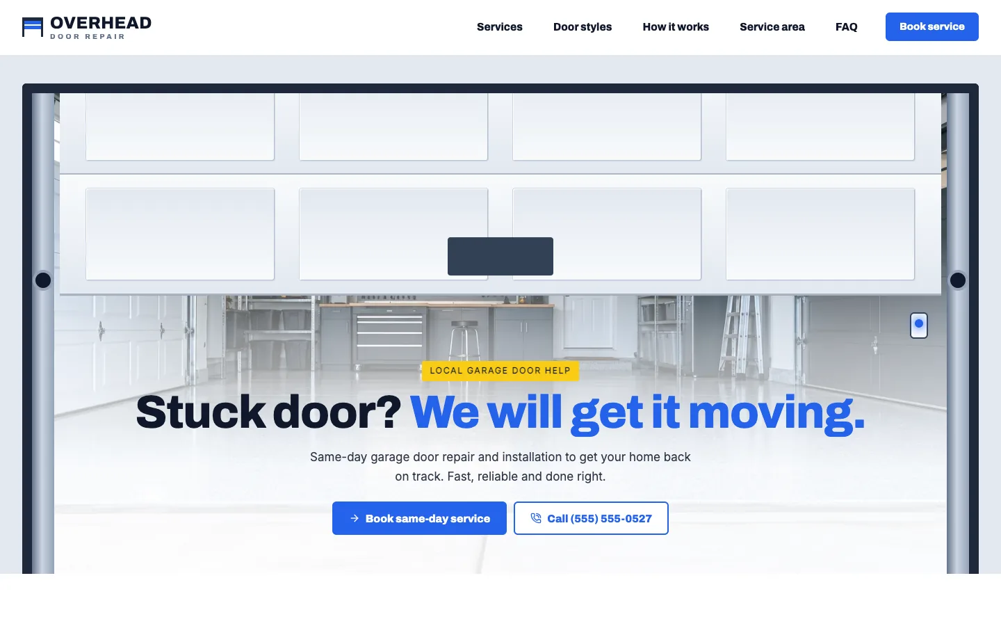 Overhead website template homepage