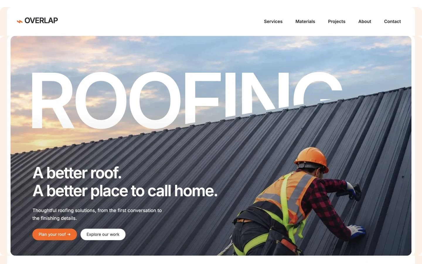 Overlap website template homepage
