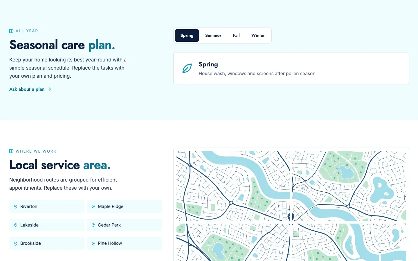 Pane: Seasonal care plan