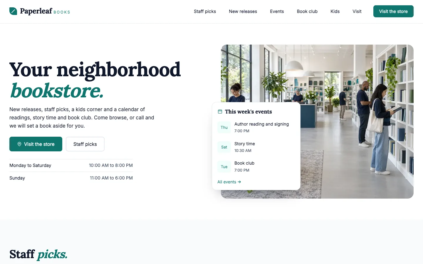 Paperleaf website template homepage